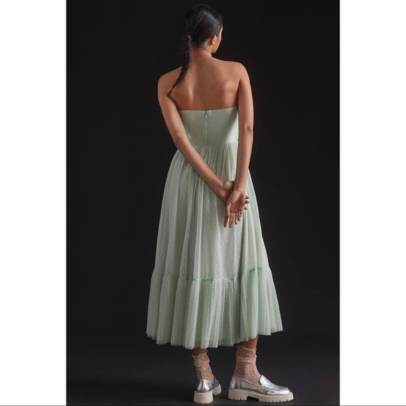 Anthropologie Tulle Bow-Tie Midi Dress Size 16 NWT - Picture 3 of 11